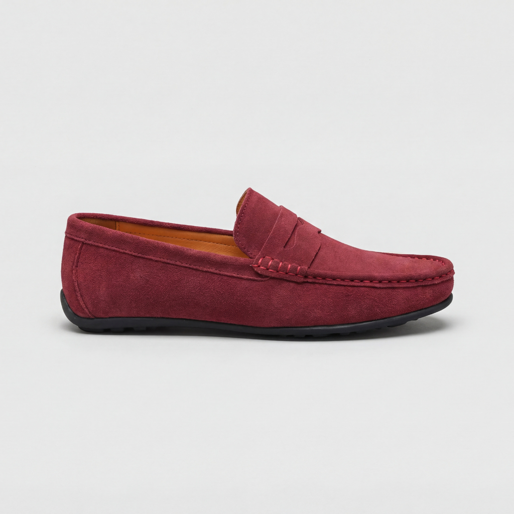 Mocasines retro de ante