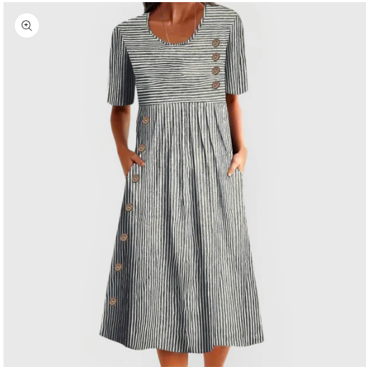 Vestido medio a rayas