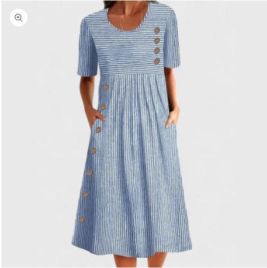 Vestido medio a rayas