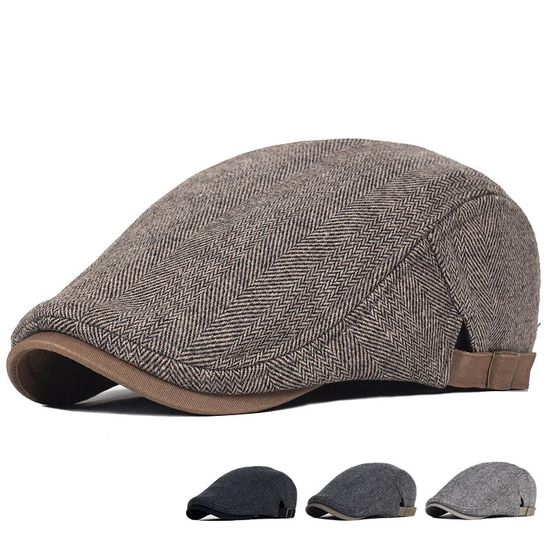 Boina moderna para hombre con diseño en espiga