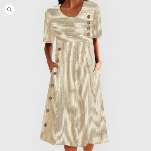 Vestido medio a rayas